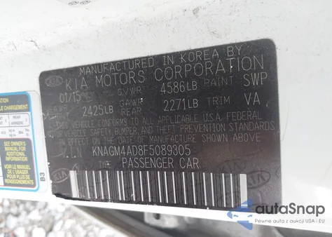 2015 Kia Optima Hybrid из США, поврежденный, VIN KNAGM4AD8F5089305